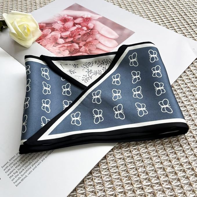 Silk Head Scarf for Hair Fashion Headwrap for Women Lightweight Neck Tie