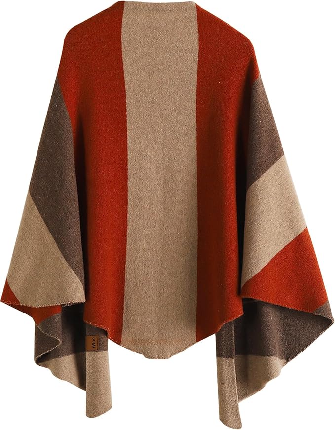 iWoo Women Soft Shawl Wraps kintted Open Front Poncho Sweater for Spring Fall Winter