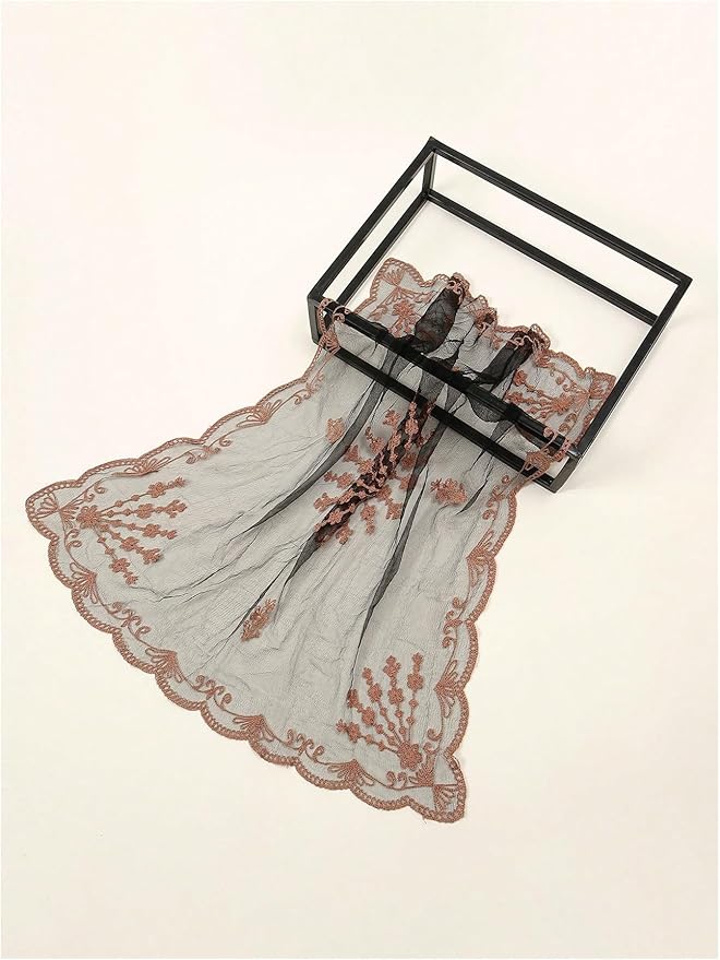 Floerns Women's Flower Embroidery Hair Scarf Headband Sheer Lace Hair Bandana
