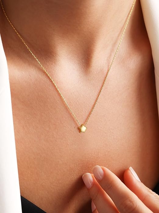 PROSILVER 925 Sterling Silver Necklace for Women | Dainty Delicate Adjustable Choker with Heart/Star/Moon/Vertical Bar Pendant, Hypoallergenic Tarnish Resistant Everyday Jewelry Gift for Her