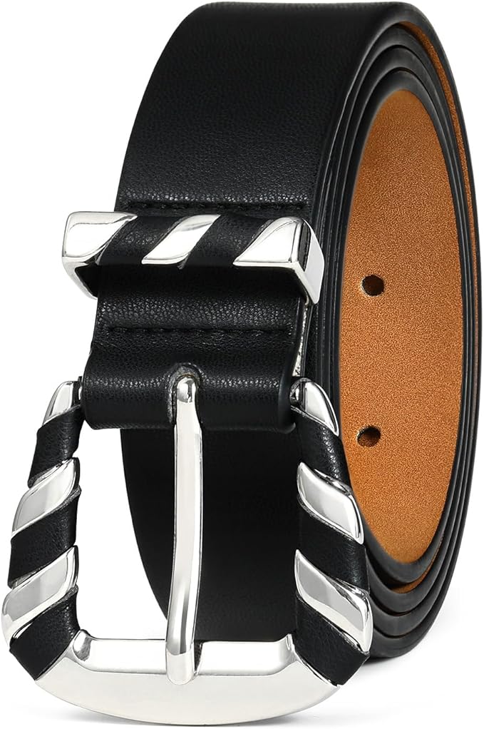 Fashion Waist Belt with Gold Buckle Women's Belts for Jeans Stylish Leather Belts for Women