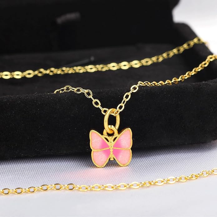 Dainty 18K Gold Plated Butterfly Necklaces Cute Gold Necklace for Women Simple Choker Jewelry for Women Trendy Jewelry Gifts
