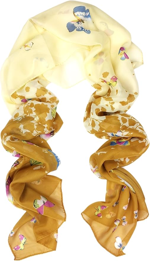 YOUR SMILE Ladies/Women's Lightweight Floral Print/Solid Color mixture Shawl Scarf For Spring Summer season