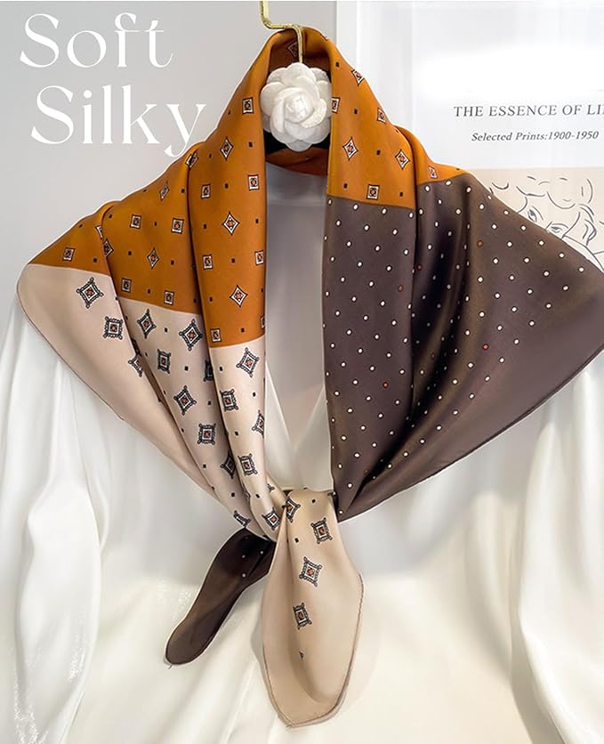 Dailyacc Hair Bandanas Scarf For Women Lightweight Fashion Neck Silk Satin Head Scarves For Sleeping Handbags Scarf
