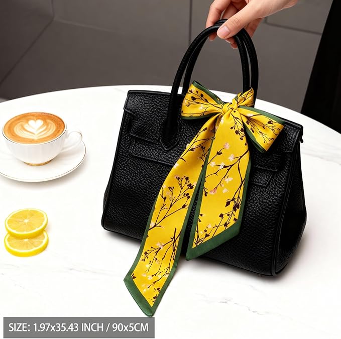 Purse Scarf for Women, Multifunctional Skinny Scarf for Bags Hair Neck Fashion Accessories