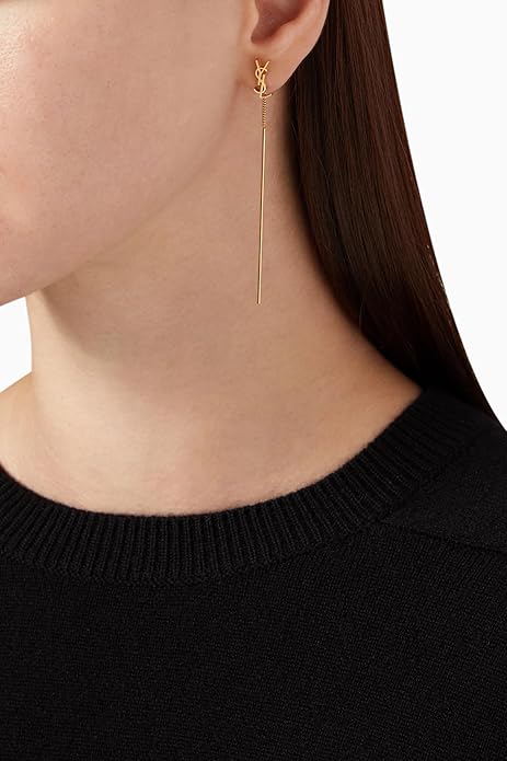 18K Gold Plated Letter Threader Earrings for Women, Dainty Long Chain Tassel Drop Earrings, Elegant Jewelry for Wedding, Party & Everyday Wear