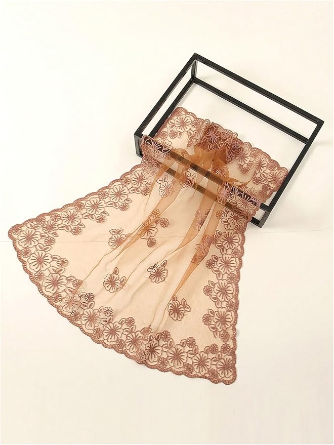 Floerns Women's Flower Embroidery Hair Scarf Headband Sheer Lace Hair Bandana