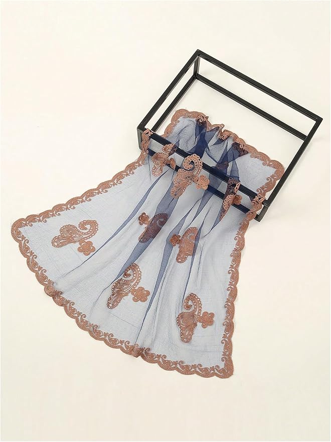 Floerns Women's Flower Embroidery Hair Scarf Headband Sheer Lace Hair Bandana