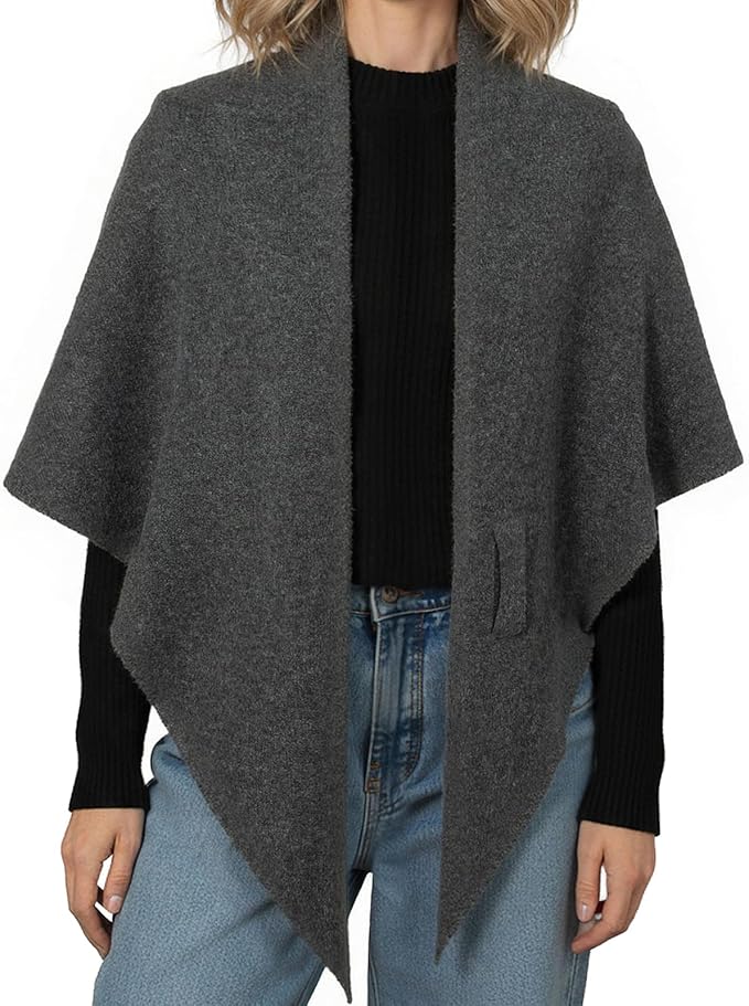 RIIQIICHY Shawl Wrap Women Pashmina Triangle Cape Knit Sweater Scarf for Fall Winter Fashion Accessory