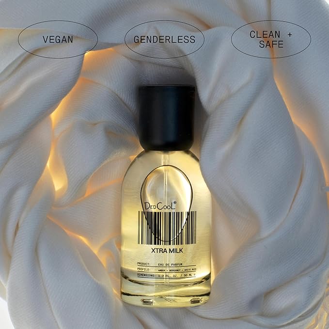 DedCool Eau de Parfum | Xtra Milk | Genderless Luxury Fragrance with Bergamot, White Musk & Amber | Non-Toxic, Vegan | Long Lasting Perfume for Men & Women | Clean, Sophisticated Aroma | 1.7 fl. oz.
