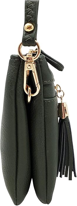 Solene Women's Lightweight Multi Compartment Wristlet Clutch Wallet Crossbody Bag