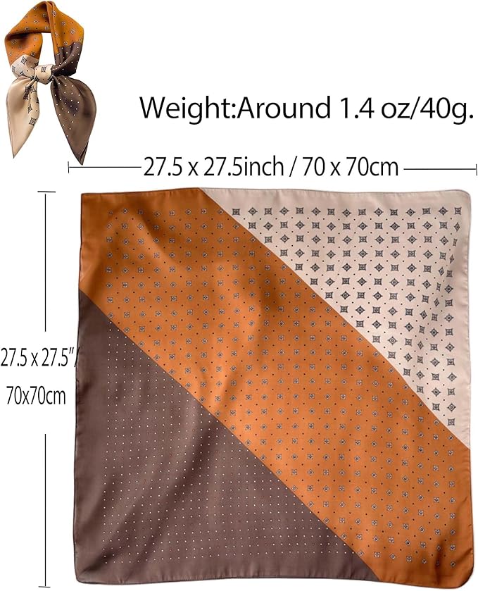 Dailyacc Hair Bandanas Scarf For Women Lightweight Fashion Neck Silk Satin Head Scarves For Sleeping Handbags Scarf