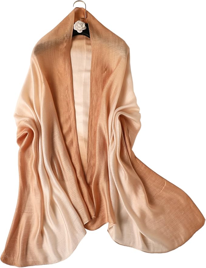 WINCESS.YU Women Gradient Scarf Long Shawls and Wraps Fashion Plain Pashmina Formal Scarf