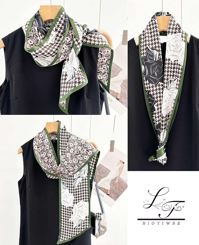 Head Scarf Hair Neck Scarves For Women Purse Bag Scarfs For Handbags Silky Long Thin Satin Headscarf Fashion
