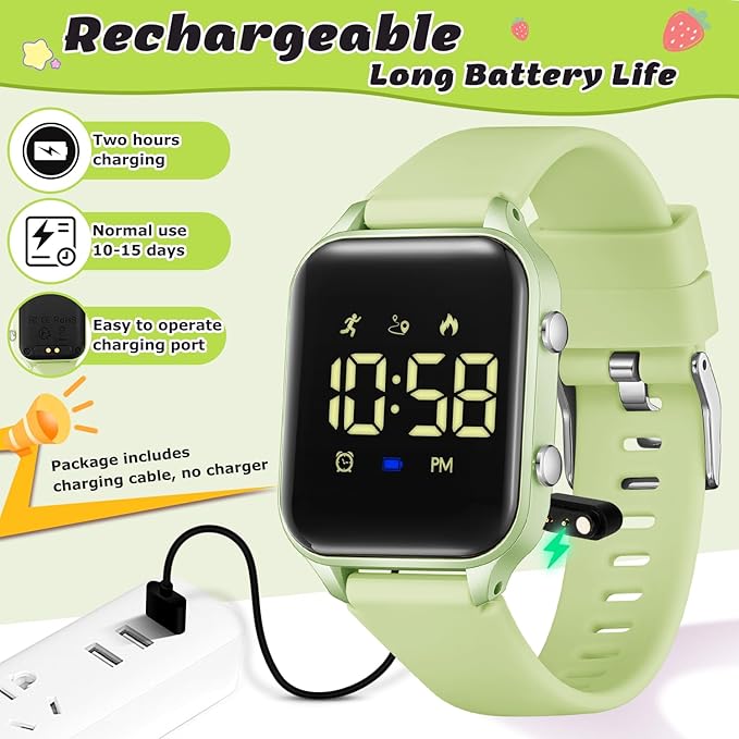 L LAVAREDO Kids Digital Watches for Boys Girls,Waterproof Sport Watch with Pedometer Stopwatch Vibration Alarm for Ages 5-13,No App Fitness Tracker Watch for Kids Teens Birthday Christmas Gifts