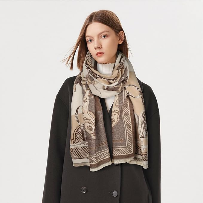 EXTREE Scarfs for Women Pashmina Silky Shawl Wrap for Evening Dressing Blanket Open Front Poncho Cape