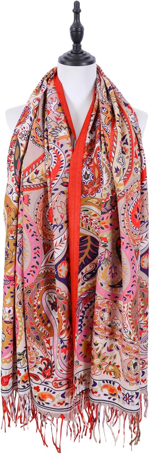 Scarf Shawl Wraps for Women Pashmina Soft Cashmere Scarf Printed Large Blanket Scarf Warm for Fall Winter
