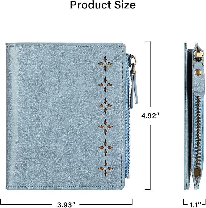 Lavemi Ultra Thin Small Compact Leather Womens Girls Wallets RFID Blocking Credit Card Holder for Women