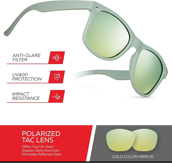 Retro Rewind Polarized Sunglasses for Men and Women - UV Protection Classic Sun Glasses