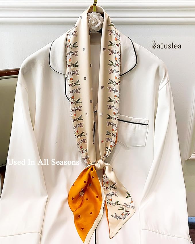 Purse Scarf For Handbags Head Scarves For Women's Hair Bags Scarfs Long Skinny Scarves Fashion Silky