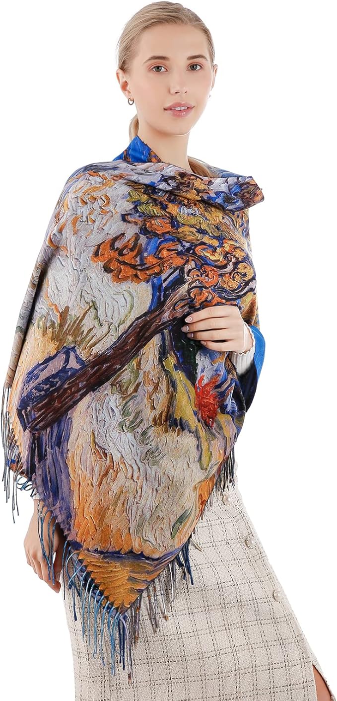 Scarf Shawl Wraps for Women Pashmina Soft Cashmere Scarf Printed Large Blanket Scarf Warm for Fall Winter