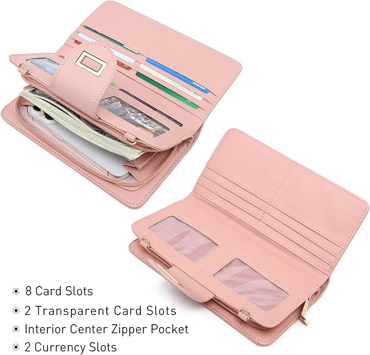 MKP COLLECTION Women Small Crossbody Shoulder Bag Zip Wallet Purse Handbags Clutch Credit Card Holder with Chain Strap