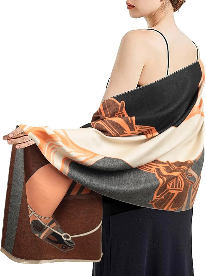 EXTREE Scarfs for Women Pashmina Silky Shawl Wrap for Evening Dressing Blanket Open Front Poncho Cape