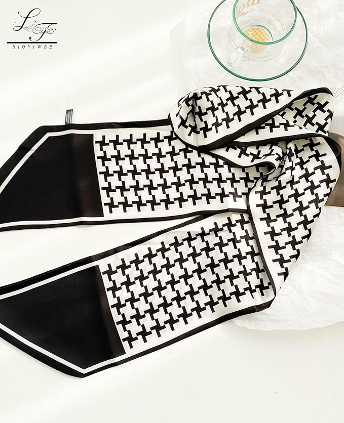 Head Scarf Hair Neck Scarves For Women Purse Bag Scarfs For Handbags Silky Long Thin Satin Headscarf Fashion