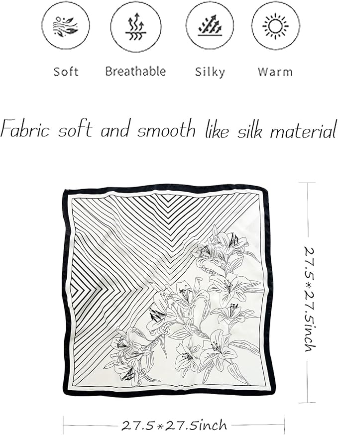 Satin Bandanas Head Scarf For Women Hair Scarves Accessories Lightweight Fashion Wrap Neck Silk Sleeping Headscarf