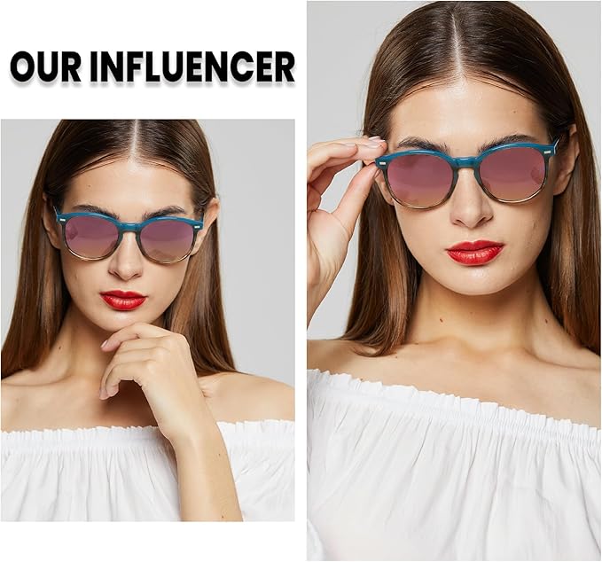 DUCO Polarized Sunglasses for Women Retro Round Women's Sunglasses Classic Vintage UV400 Shades DC1230