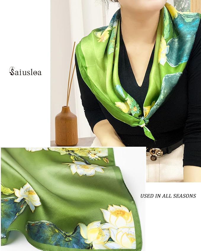 Neck Scarf For Womens Silky Head Scarves Hair Bandanas Square Scarf Fashion Accessories lightweight