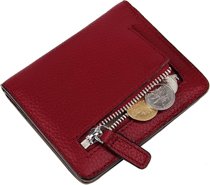 AINIMOER Small Leather Wallet for Women, Ladies Credit Card Holder RFID Blocking Women's Mini Bifold Pocket Purse