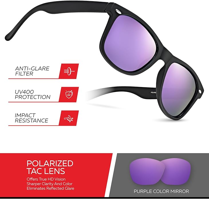 Retro Rewind Polarized Sunglasses for Men and Women - UV Protection Classic Sun Glasses