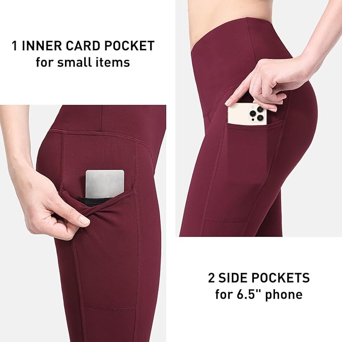 baleaf Winter Clothing Women Leggings Fleece Lined Tights Thermal Warm Thick Cold Weather Gear 1 Pockets