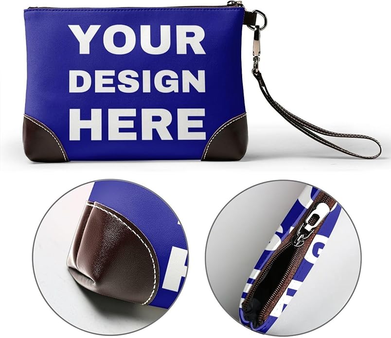 Custom Leather Wristlet Personalized Wallets For Women Men Wristlet Handbags Customized Clutch Purses For Women
