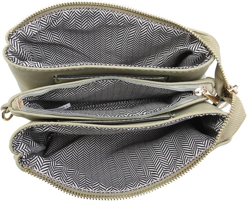JEN & CO. Riley Small Crossbody Bags for Women Vegan Leather Wristlet Clutch Wallet Purses Handbags with 2 Straps