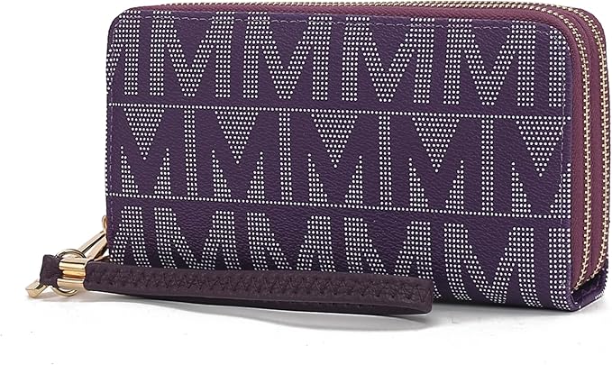 MKF Collection Wristlet Wallet for Women, Small Vegan Leather Credit Card Holder with Zipper Coin Pocket Wallet Purse Handbag By Mia K