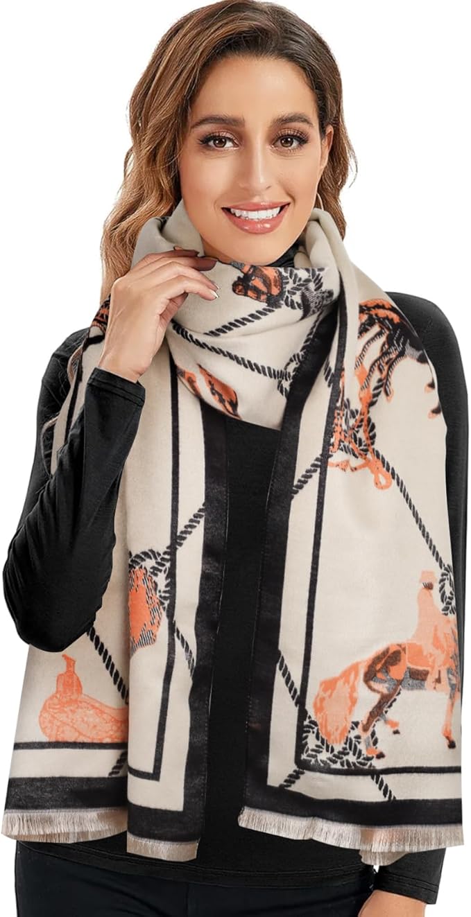 EXTREE Scarfs for Women Pashmina Silky Shawl Wrap for Evening Dressing Blanket Open Front Poncho Cape