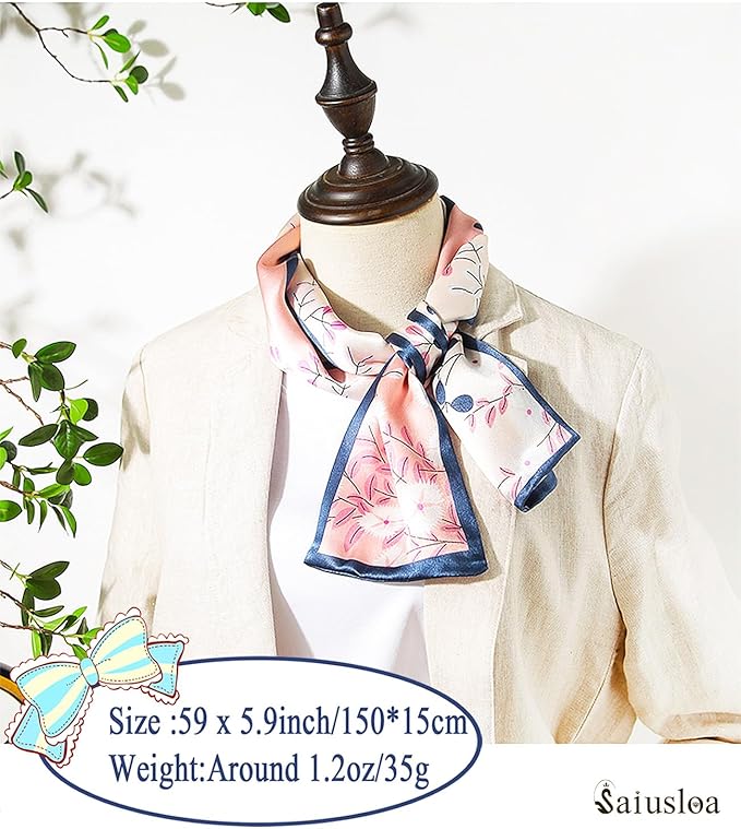 Purse Scarf For Handbags Head Scarves For Women's Hair Bags Scarfs Long Skinny Scarves Fashion Silky
