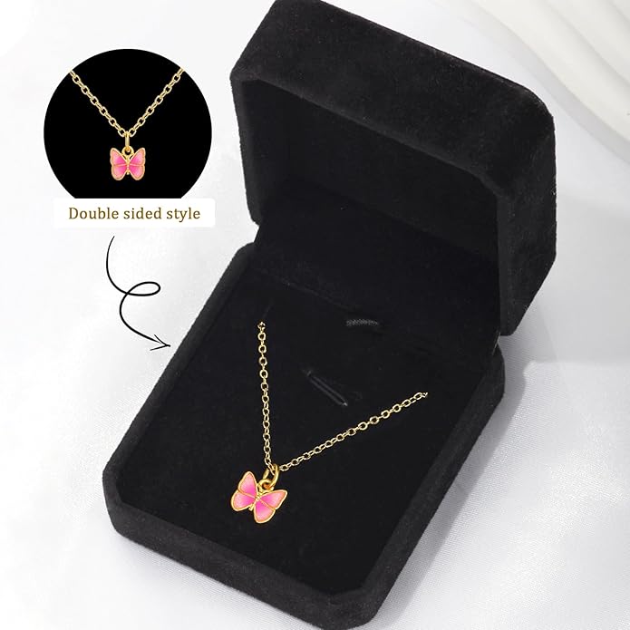 Dainty 18K Gold Plated Butterfly Necklaces Cute Gold Necklace for Women Simple Choker Jewelry for Women Trendy Jewelry Gifts