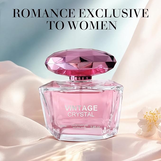 New Crystal Women Perfume–Bold & Sophisticated Scent Eau De Parfum With Citrus,Spice,And Woody Notes Long Lasting Natural Spray Fragrance 3.4 Fl Oz
