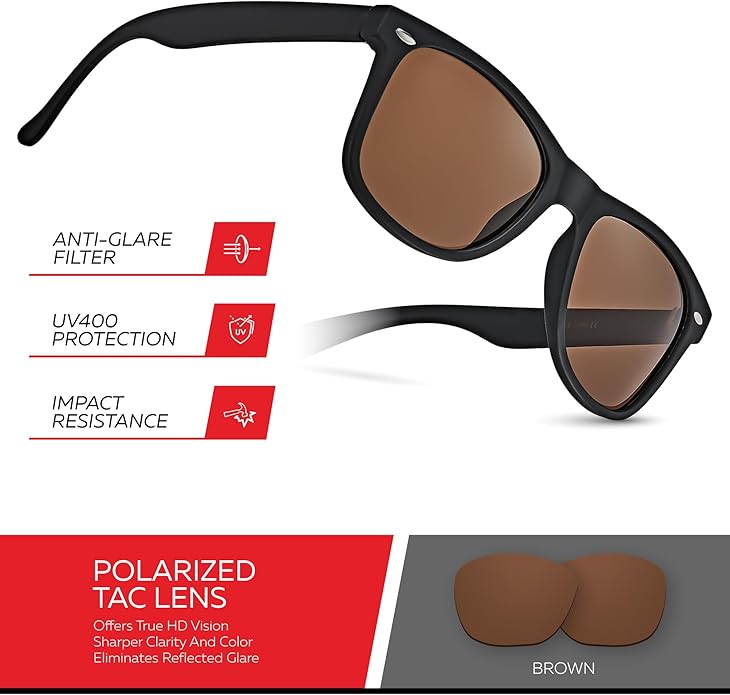 Retro Rewind Polarized Sunglasses for Men and Women - UV Protection Classic Sun Glasses