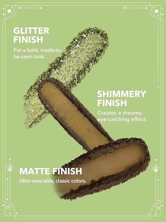 SHEGLAM Glitter Metallic Eyeshadow Palette 8-Color High Pigment Green Gold Long Wearing Horoscope Collection Eye Shadow Palette - Virtuous Virgo