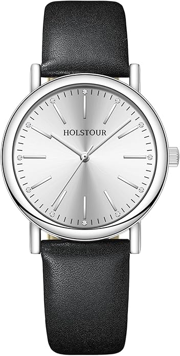 Watches for Women Crystal Accented Fashion Watch with Leather Band Gifts for Women