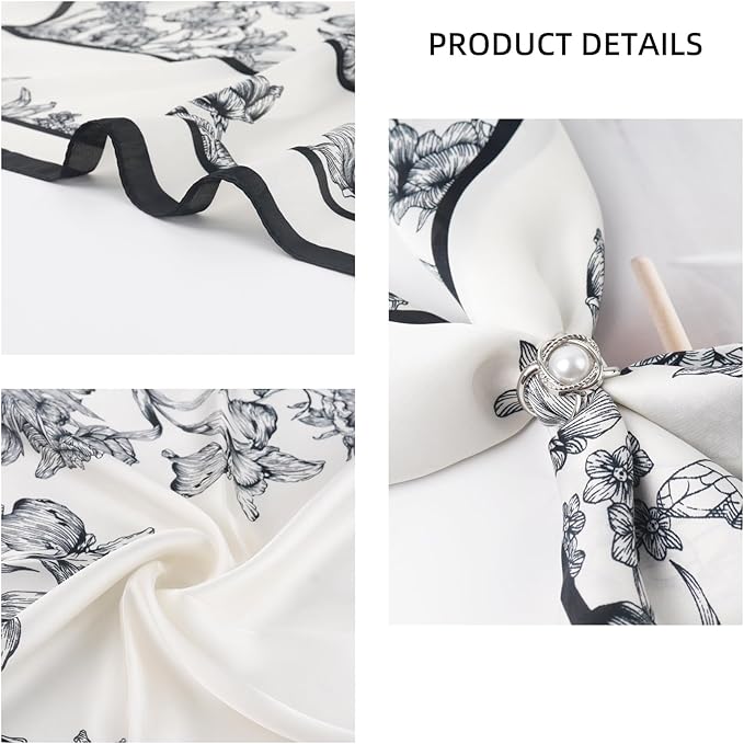 27.5 Inches Satin Bandanas Head Scarf for Women Silk Neck Scarves Accessories for Sleeping Handbags Scarf