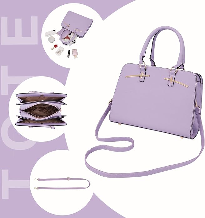 Purses for Women Handbag Wallet Tote Shoulder Hobo Bag Top Handle Satchel Purse Set 2pcs with 3 Compartments