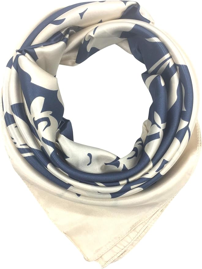 YOUR SMILE Silk Like Scarf Women's Fashion Pattern Large Square Satin Headscarf Headdress