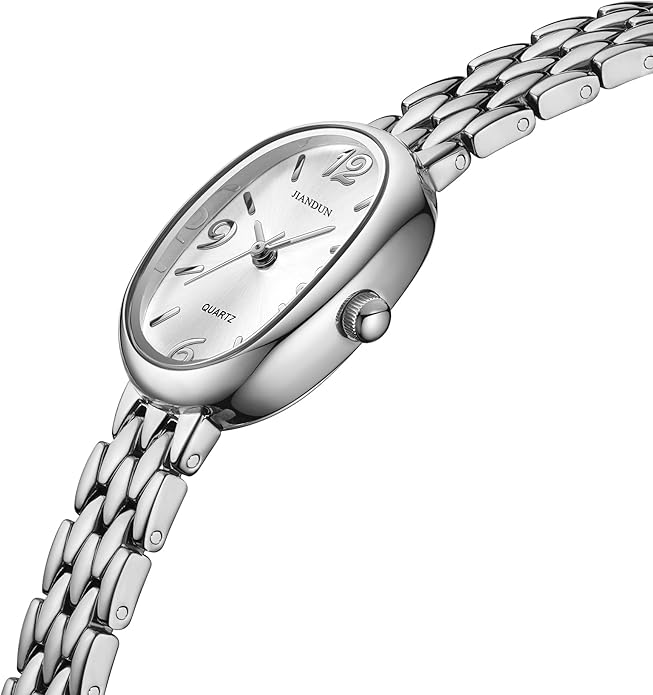 JIANDUN Vintage Small Gold Women’s Watch, Elegant Stainless Steel Bracelet, Water-Resistant with Tools Included