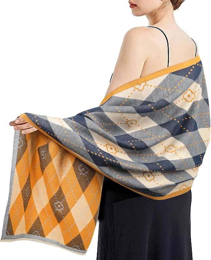 EXTREE Scarfs for Women Pashmina Silky Shawl Wrap for Evening Dressing Blanket Open Front Poncho Cape