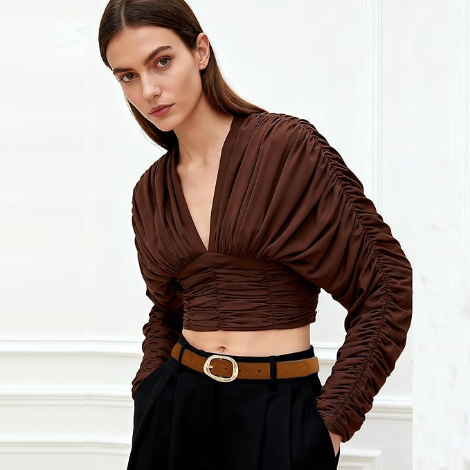 Earnda Leather Belts for Women Casual Fashion Waist Belt with Liquid Shapes Gold Buckle for Jeans Pants Dresses